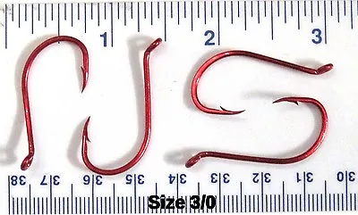 100 GT Red Chrome Octopus Fish Fishing Hooks Size 3/0 - 100 Hooks • $12.99