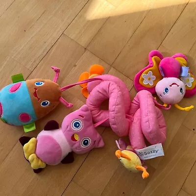 Sozzy Plush Baby Toy Hanging  For Crib/ Pram Pink • £5