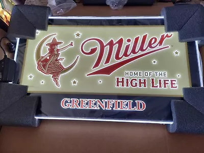 Miller High Life Beer Girl On The Moon Light Up Led Sign Man Cave Greenfield Wi • $259.99
