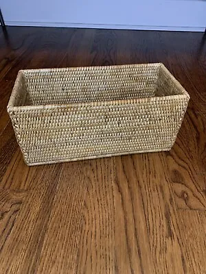 NEW Pottery Barn Tava Handwoven Rattan  Everything Basket Natural Storage Box • $41.75