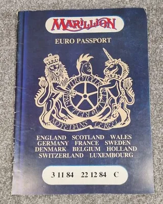 Marillion 1984 Tour Programme Official Gig Merchandise European Leg • £14.99