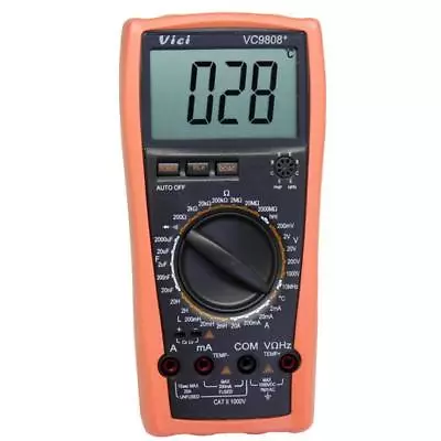 VC9808+ LCD Digital Auto Range Multimeter Res Cap Freq Temp Diode Buzz • $42.77