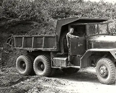 1960s VIETNAM WAR ARMY DUMP TRUCK SOLDIER PHOTO RPPC POSTCARD 43-187 • $34.91