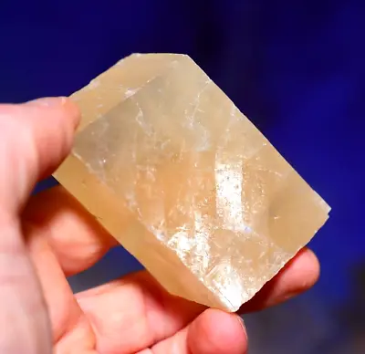 Orange Yellow Calcite Iceland Spar Crystal - Optical Calcite - Raw Mineral 197g • £31.19