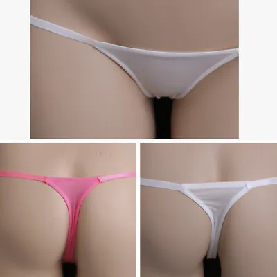 Womens Sexy Mini Micro Thong G-String Underwear Panties Briefs  Panty Ice Silk^~ • $2.81