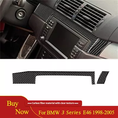 Passenger Dashboard Panel Cover Trim For BMW 3 Series E46 1998-2005 Carbon Fiber • $14.52