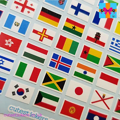 254 Flags Of The World Stickers 10mm X 7mm Mini Project Planner Diary Calendar • £5.95