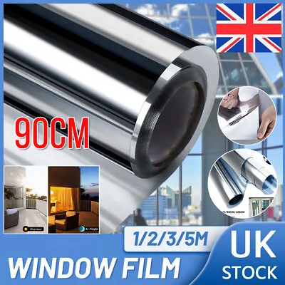 House Window Film One Way Privacy Mirror Tint Solar Control UV Reject Anti-Glare • £13.99