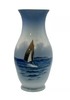 Royal Copenhagen Vase Denmark 2765 2289 Sailboat Water Birds Excellent Vintage • $29.95