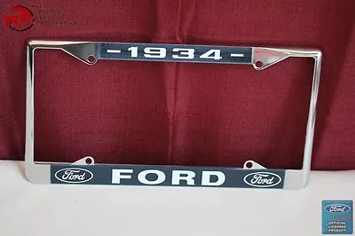 1934 Ford Car Pick Up Truck Front Rear License Plate Holder Chrome Frame New • $22.78