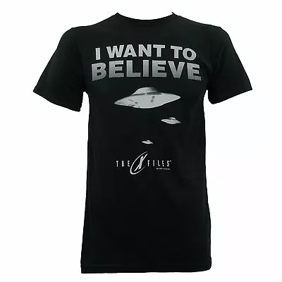 X-FILES Mens I Want To Believe 3 UFO's T-Shirt Black S • $21.45