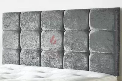 £33.59 • Buy Bed Headboard Cube Crushed Velvet 24  - Single - Double - King Size