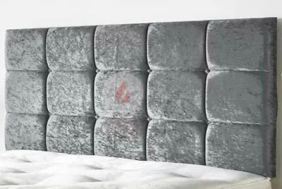 Bed Headboard Cube Crushed Velvet 24  - Single - Double - King Size • £52.49