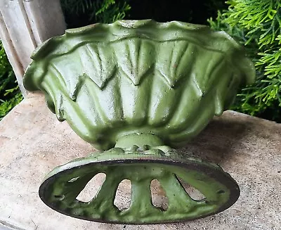 FRENCH Cast Iron Garden Planter Antique Bowl Sculpture Flower Pot Vtg Art Urn • $325