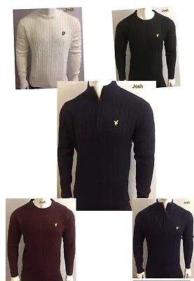 £12.05 • Buy Lyle And Scott Long Sleeve Cable Net Jumper / Sweater For Men