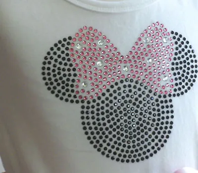 5  Pink Minnie Mouse Costume Iron On Disney Rhinestone  Transfer Applique Decal • $10.75