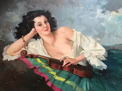 Maria Szantho ( 1897-1998 ) - Lady With Violin • $2790