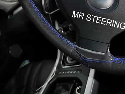 Leather Steering Wheel Cover For Mercedes S Clas W220 99-05 R Blue Double Stitch • $33.80