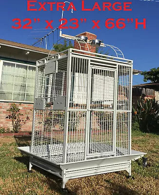 Extra Large 32 Lx23 Wx66 H Parrot Cage For Macaw Cockatoo African Grey Amazon • $229.45