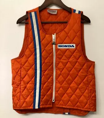 Honda Line American Motor Sportswear Vest Jacket One Size Motorcycle Orange Vtg • $149