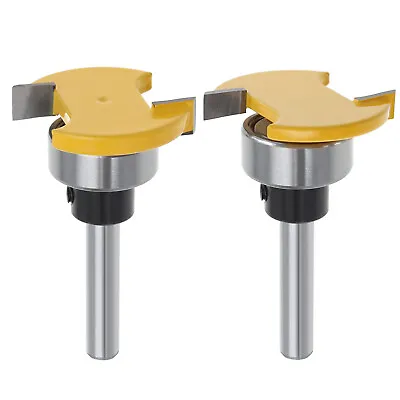 Set Of 2 6mm Shank Biscuit Wood Cutter Groove Cutter T-Slot Router Bit • £18.86