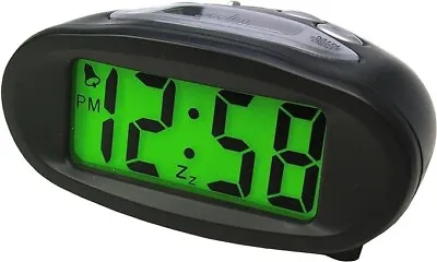 Acctim 14193 Eclipse Solar Dual Power Alarm Clock Black Snooze Digital • £18.99