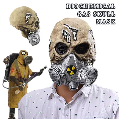 Gas Mask Full-Head Latex Halloween Zombie Costume Accessory Adult Party Props*UK • £6.99