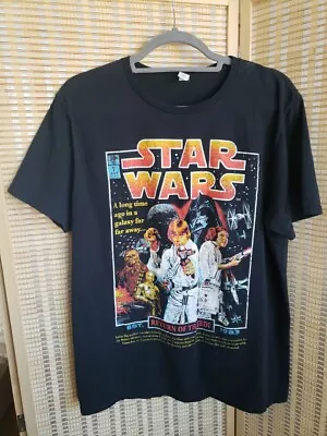 Star Wars Return Of The Jedi Black Retro Style T-shirt Size Men's Large • $15.95