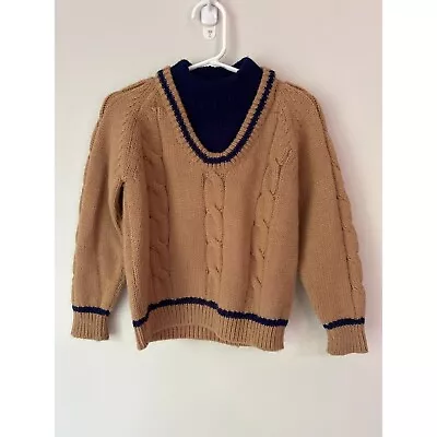 Vintage VTG Boys Miller & Rhoads Made In Italy Size 6 Beige Khaki And Navy • $49.99