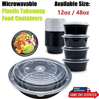 Meal Prep Food Containers Plastic Microwave Freezer Safe Storage Boxes With Lids • £5.40