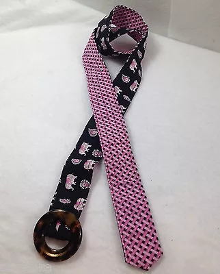 Vera Bradley Pink Elephant Reversible Cotton Sash Cinch Belt Womens  • $20.89