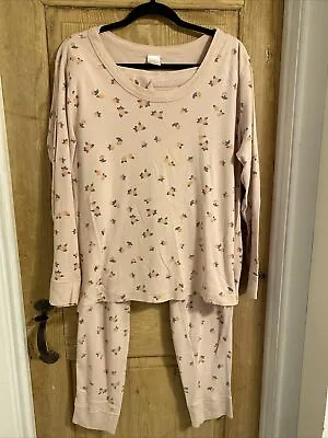 HANNA ANDERSSON Long John Pajama Set Pink With Oranges Print Women’s Size XXL • $20