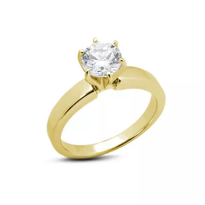 3/4ct G SI1 Round Natural Diamond 14ky Gold Classic Solitaire Engagement Ring • $2199.25