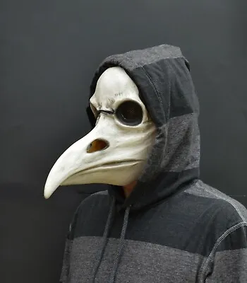 $24.99 • Buy SteamPunk Plague Doctor Mask Halloween Bird Beak Raven Crow Latex Mask WHITE
