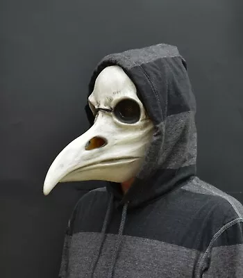 SteamPunk Plague Doctor Mask Halloween Bird Beak Raven Crow Latex Mask WHITE • $22.99