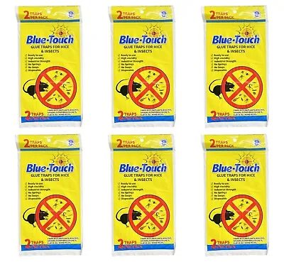 12 Traps 6 Pack Blue Touch Sticky Mouse Traps Mouse Glue Board Professional • $14.95