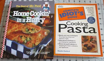 Lot Of 2 Cookbooks Cooking Pasta Completed Guide Mr. Food Home Cookin In A Hurry • $10