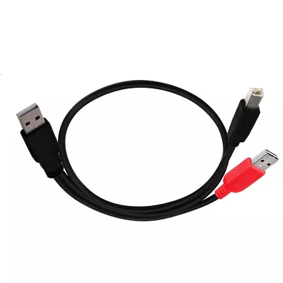 Dual USB 2.0 Male To B Male Y Cable For Printer Scanner External Cord Adapter • $4.49