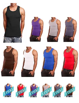 NE PEOPLE Mens Comfy Ribbed Knit A-Shirts Undershirts Tank Tops S-5XL [NEMT105] • $6