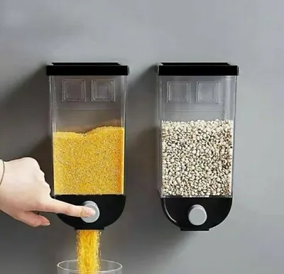 Wall Mounted Grain Storage Box Cereal Dispenser Rice Dry Food Cereal Dispenser • £13.40