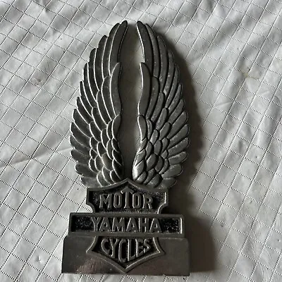 Vintage Yamaha Motorcycle Emblem Chrome Sissy Bar Back Rest Ornament Badge Wings • $125