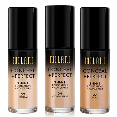 Milani Conceal+perfect 2-in-1 Foundation + Concealer 30ml New • £13.99