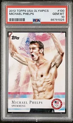 2012 Topps USA Ol Michael Phelps ROOKIE CARD RC #100 PSA 10 GEM MT FRESH SLAB • $69.99