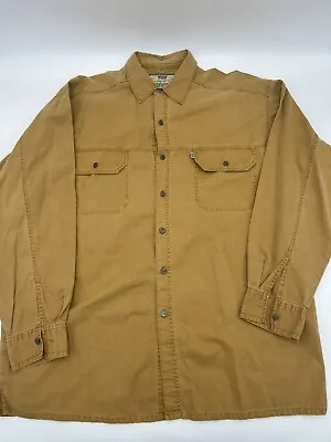 Vintage Levi’s Long Sleeve 1994 Gray/White Tab LS&CO Buttons Tan Work Shirt XL • $34.99
