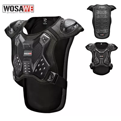 WOSAWE Motorcycle Body Armored Jacket Motocross Vest Spine Chest Protector Guard • $54.90