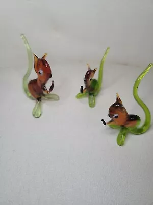 Vintage Tiny Murano Glass Squirrels 1950s/60s • $42