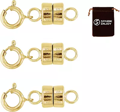 3 Pack 14K Gold Magnetic Necklace Clasp Connector Jewelry DIY Extender Locking • $23.85