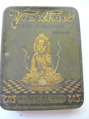 Vintage 1920's VANTINE'S  TEMPLE INCENSE: Wistaria  Tin No Incense  • $8