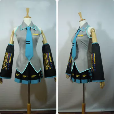 Anime Hatsune Miku Tie Full Costume Halloween Cosplay Set Party Fancy Club Dress • £32.27