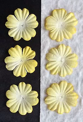 20 Yellow Handmade Mulberry Paper Flowers Petals Embellishments Cardmaking 1  • $1.79